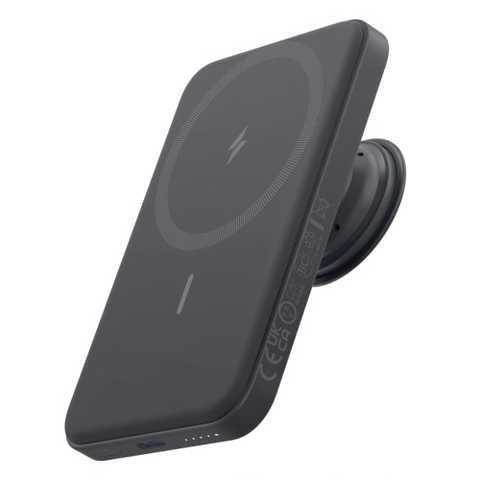 Зовнішній акумулятор (павербанк) Anker 622 Magnetic Wireless Portable Charger MagGo with PopSockets 5000mAh Black (A1612011) A1612011 фото