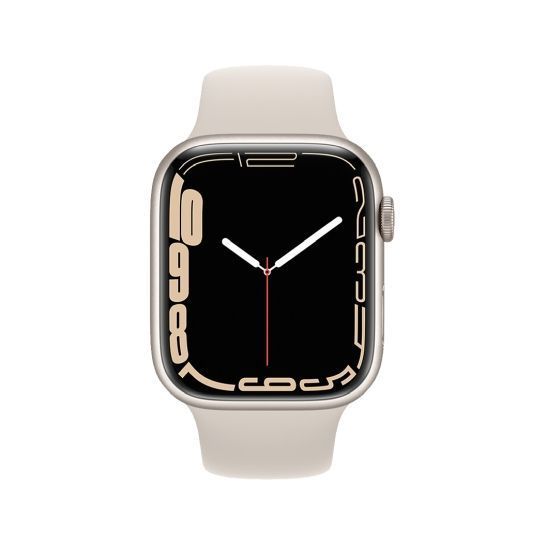 Apple Watch Series 7 41mm Starlight Aluminum Case with Starlight Sport Band  (MKMY3) фото
