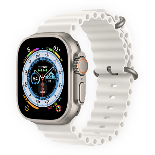 Apple Watch Ultra 49mm Titanium Case with White Ocean Band  (MNHF3) фото