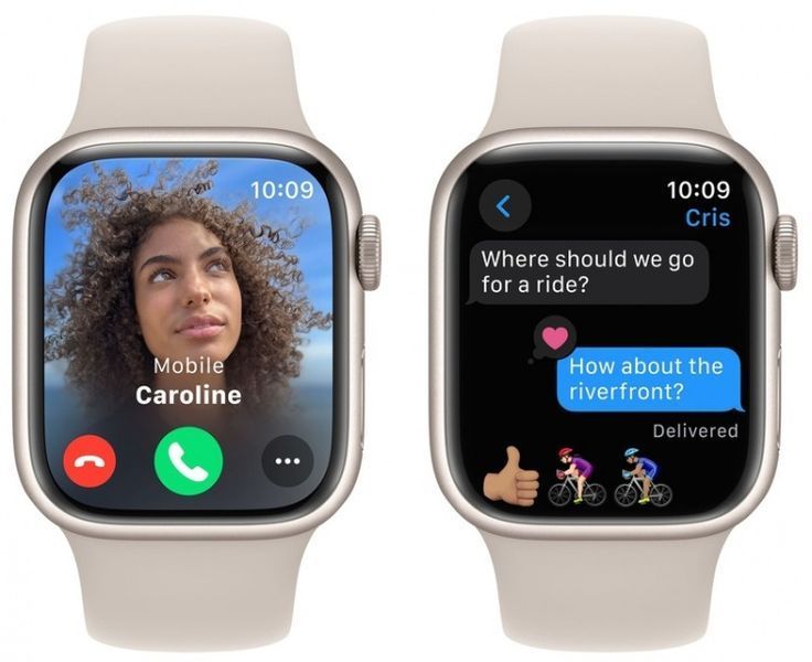 Apple Watch Series 9 45mm GPS Starlight Aluminum Case with Starlight Sport Band 88687 фото
