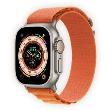 Apple Watch Ultra 49mm Titanium Case with Orange Alpine Loop Large  (MQFM3) фото