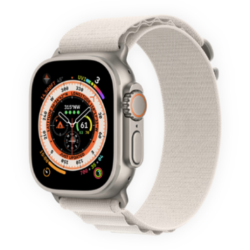 Apple Watch Ultra 49mm Titanium Case with Starlight Alpine Loop Large  (MQFT3) фото
