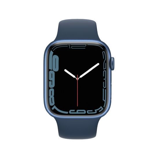 Apple Watch Series 7 45mm Blue Aluminum Case with Abyss Blue Sport Band  (MKN83) фото