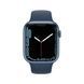 Apple Watch Series 7 45mm Blue Aluminum Case with Abyss Blue Sport Band  (MKN83) фото 2