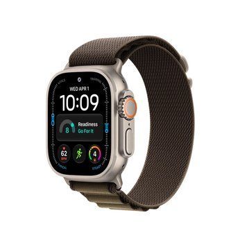 Apple Watch Ultra 4 GPS + LTE 49mm Natural Titanium Case with Dark Olive Alpine Loop - Large MJCR4+MK7C4 фото