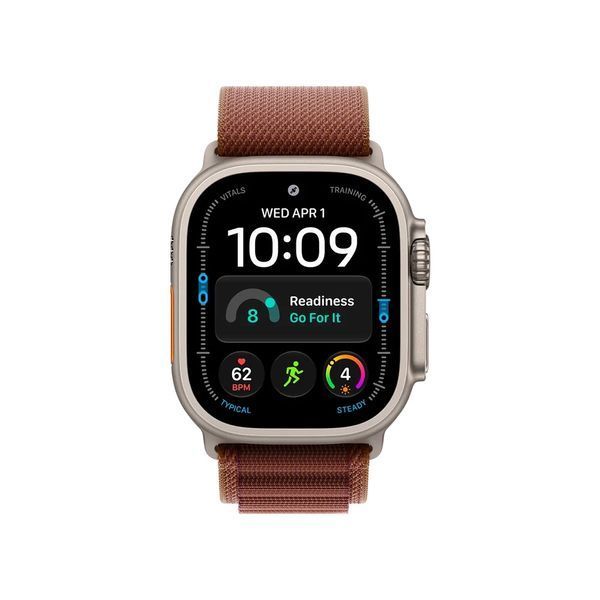 Apple Watch Ultra 4 GPS + LTE 49mm Natural Titanium Case with Burgundy Alpine Loop - Small MJCR4+MK7D4 фото