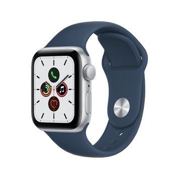 Apple Watch SE 40mm Silver Aluminium Case with Abyss Blue Sport Band (MKNY3) 10103 фото