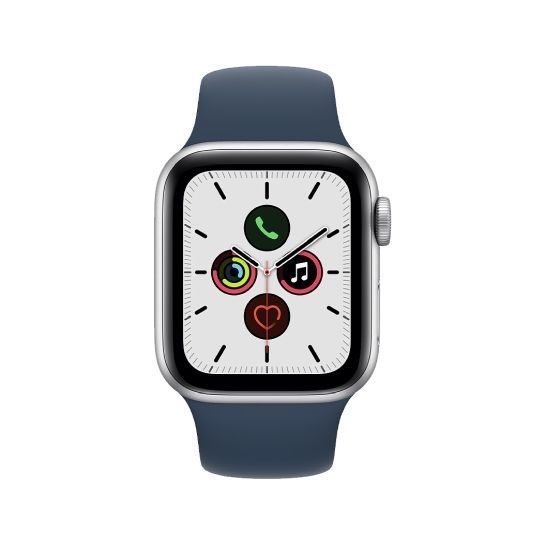 Apple Watch SE 40mm Silver Aluminium Case with Abyss Blue Sport Band (MKNY3) 10103 фото
