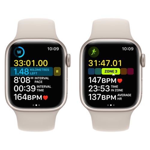 Apple Watch Series 8 41mm Starlight Aluminum Case with Starlight Sport Band (MNP63) фото