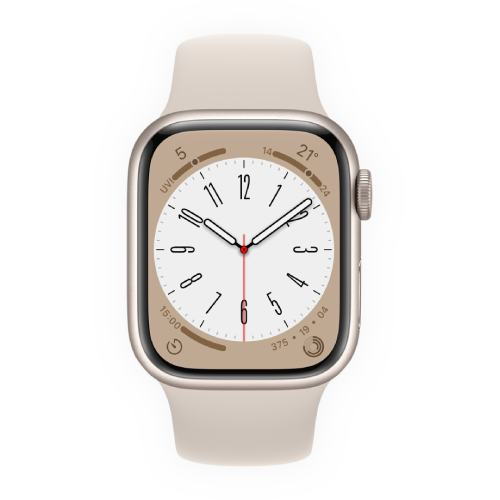 Apple Watch Series 8 41mm Starlight Aluminum Case with Starlight Sport Band (MNP63) фото