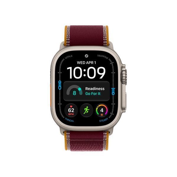 Apple Watch Ultra 4 GPS + LTE 49mm Natural Titanium Case with Burgundy Trail Loop - Small/Medium MJCR4+MK8G4 фото