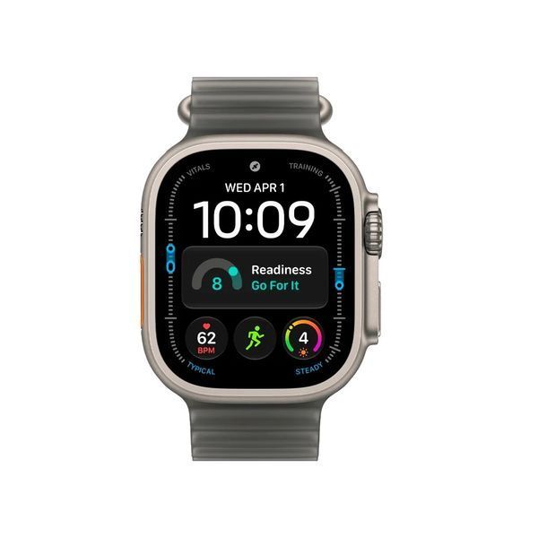 Apple Watch Ultra 4 GPS + LTE 49mm Natural Titanium Case with Translucent Black Ocean Band MJCR4+MK7P4 фото