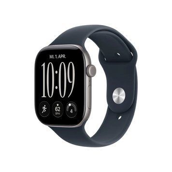 Смарт-годинник Apple Watch Series 12 GPS 46mm Space Gray Aluminum Case with Navy Blue Sport Band S/M (MJEH4) MJEH4 фото