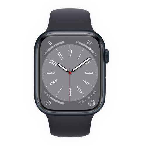 Apple Watch Series 8 41mm Midnight Aluminum Case with Midnight Sport Band (MNP53) фото