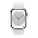 Apple Watch Series 8 45mm Silver Aluminum Case with White Sport Band (MP6N3) фото 2