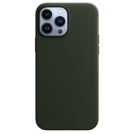 Чохол Apple Leather Case with MagSafe for iPhone 13 Pro Max Sequoia Green 60004 фото