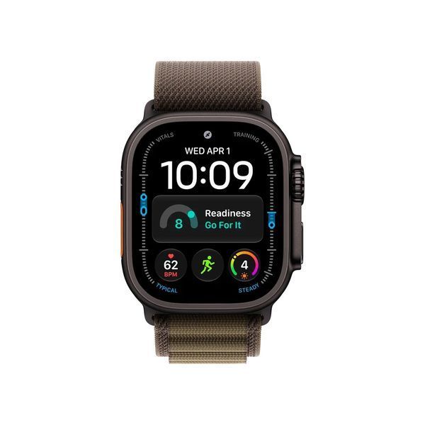 Apple Watch Ultra 4 GPS + LTE 49mm Black Titanium Case with Dark Olive Alpine Loop - Medium MJCT4+MKDX4 фото